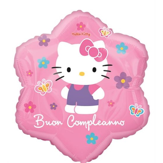 COMPLEANNI: PALLONCINO HELLO KITTY MYLAR STELLA 18 BUON COMPLEANNO