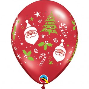3585_palloncino_babbo_natale_agrifoglio_rosso